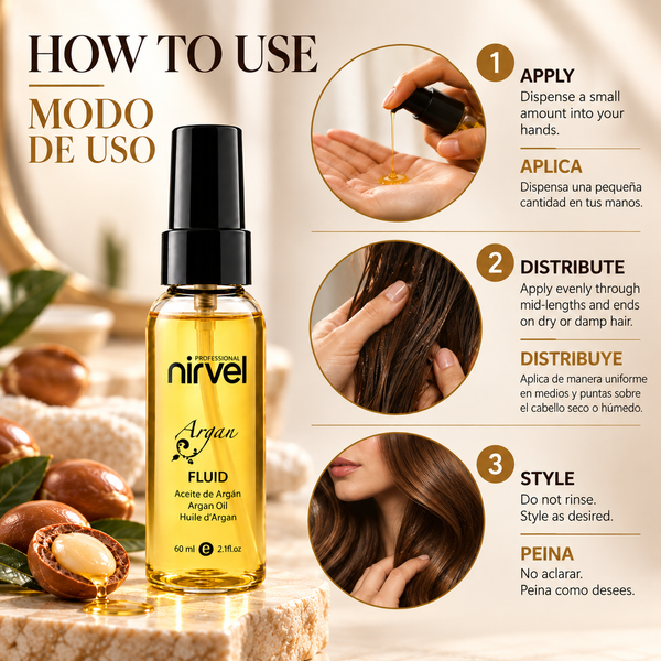 Argan Fluid – Argan Hair Oil for Shine & Split End Sealing