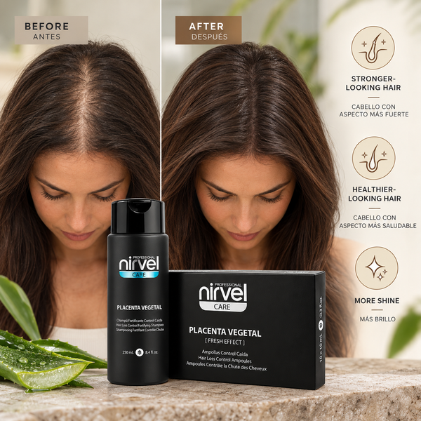 Placenta Vegetal Fresh Effect Set – Strengthening Shampoo & Ampoules Set