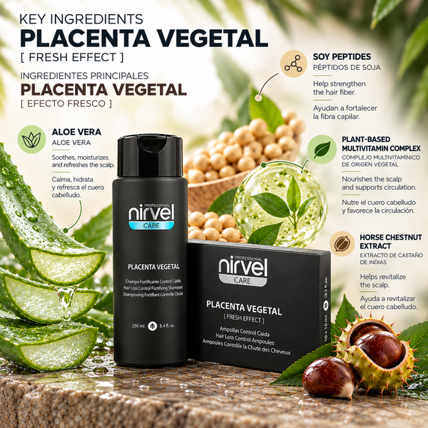 Placenta Vegetal Fresh Effect Set – Strengthening Shampoo & Ampoules Set